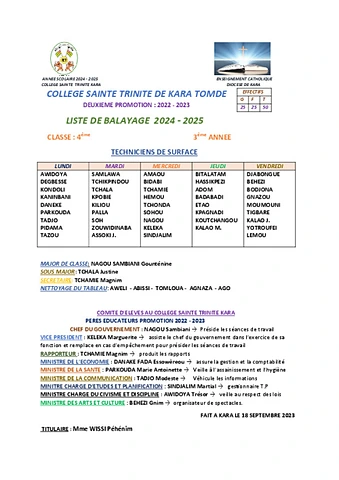 2024-2025 Comite Classe 4e